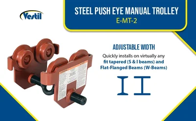 Vestil E-MT-2 Steel Push Eye Manual Trolley - product feature image