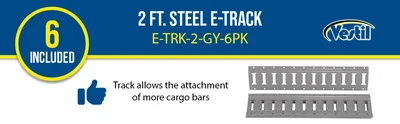 Vestil E-TRK-2-GY-6PK Steel E-Track - product feature image