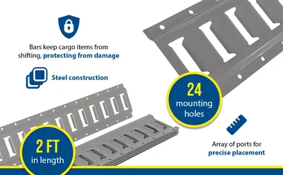 Vestil E-TRK-2-GY-6PK Steel E-Track - product feature image