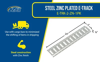 Vestil E-TRK-2-ZN-1PK Steel Zinc Plated E-Track - product feature image