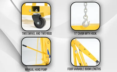 Vestil EHN-60-T Shop Crane Engine Hoist with Telescopic Legs - product feature image