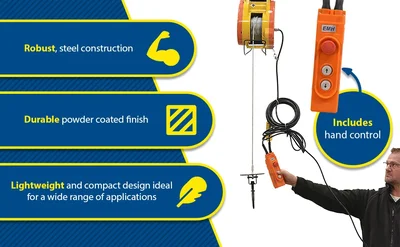 Vestil EMH-3 Electric Mini Hanging Cable Hoist - product feature image