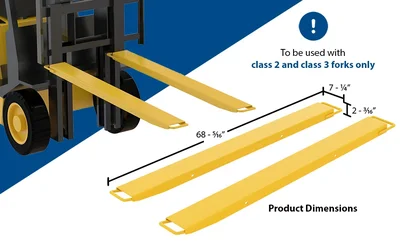 Vestil FE-HS-5-63 Steel High Strength Fork Extensions - product feature image