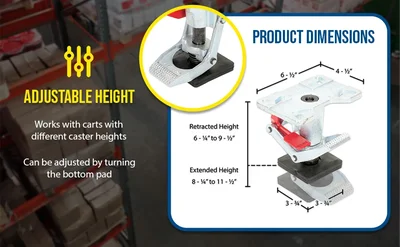 Vestil FL-ADJ-810 Steel Adjustable Floor Lock - product feature image