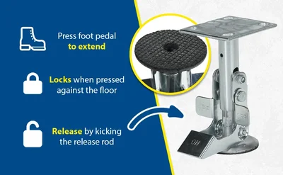 Vestil FL-LK-6EL Galvanized Steel Top Mount Floor Lock - product feature image