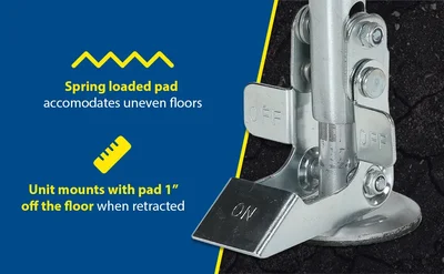 Vestil FL-LK-6EL Galvanized Steel Top Mount Floor Lock - product feature image