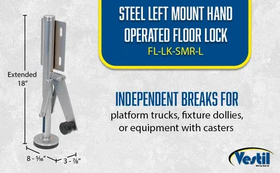 Vestil FL-LK-SMR-L Steel Left Mount Floor Lock - product feature image