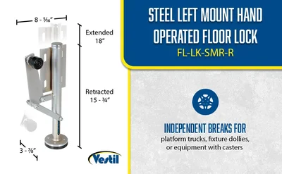 Vestil FL-LK-SMR-R Steel Right Mount Floor Lock - product feature image
