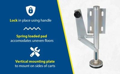 Vestil FL-LK-SMR-R Steel Right Mount Floor Lock - product feature image