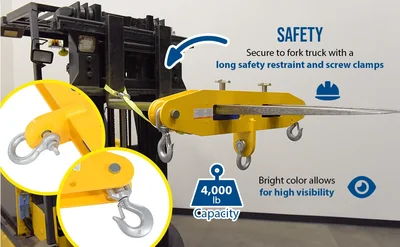 Vestil FLB-D-4 Steel Forklift Lifting Beam - product feature image