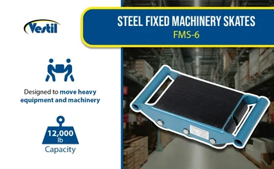 Vestil FMS-6 Steel Fixed Machinery Skates - product feature image