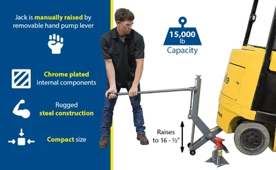 Vestil FORK-J-HD Steel Manual Hydraulic Fork Truck Jack - product feature image