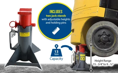 Vestil FORK-J Steel Manual Hydraulic Fork Truck Jack - product feature image