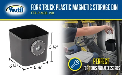 Vestil FTA-P-MSB-198 Plastic Fork Truck Magnetic Storage Bin - product feature image