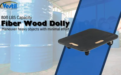 Vestil FWD-1824-3R Fiber Wood Dolly with Rubber Caster - product feature image