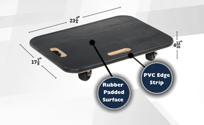 Vestil FWD-1824-3R Fiber Wood Dolly with Rubber Caster - product feature image