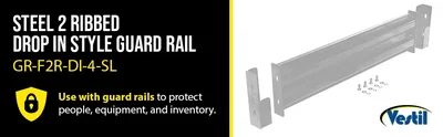 Vestil Steel 2 Ribbed Drop In Style Guard Rail 42 In. Length Silver - product feature image
