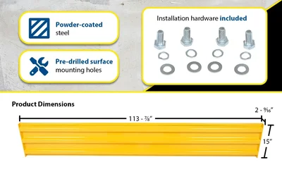 Vestil Steel 3 Ribbed Drop In Style Guard Rail 113.875 In. Length Yellow - product feature image