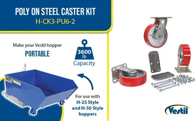 Vestil H-CK3-PU6-2 Poly-On-Steel Caster Kit - product feature image