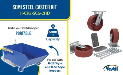 Vestil H-CK3-SC6-2HD Ductile Steel Caster Kit - product feature image