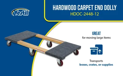 Vestil HDOC-2448-12 Hardwood Carpet End Dolly - product feature image