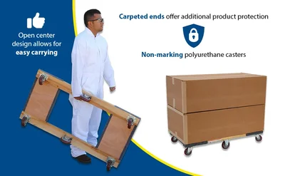 Vestil HDOC-2448-12 Hardwood Carpet End Dolly - product feature image