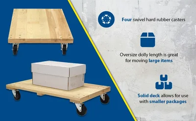 Vestil HDOS-2436-12 Hardwood Solid Deck Dolly - product feature image
