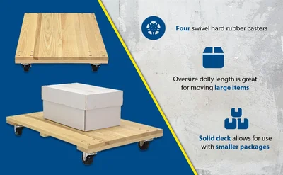 Vestil HDOS-2436-9 Hardwood Solid Deck Dolly - product feature image