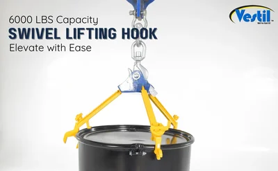 Vestil HOOK-S-6 Steel Swivel Hook with Shackle - product feature image
