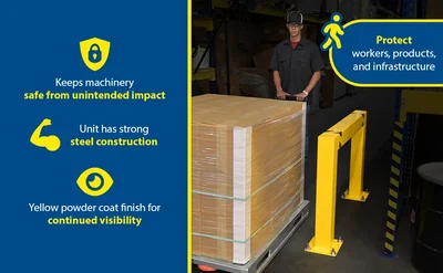 Vestil HPRO-SQ-48-36-5 Steel Square High Profile Machinery and Rack Guard - product feature image