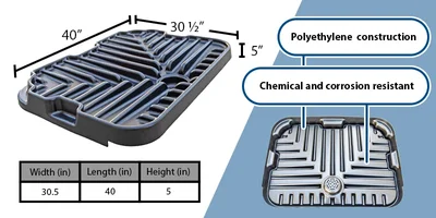 Vestil IBC-F-5 Polyethylene IBC Funnel 5 Gallon Capacity Black Do you want to transfer liquids to your IBC, but are consistently cleani - product feature image