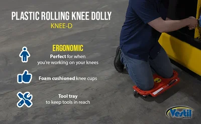Vestil KNEE-D Plastic Rolling Knee Dolly - product feature image