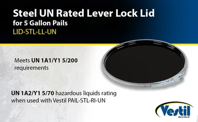 Vestil LID-STL-LL-UN Steel Lever Lock Lid - product feature image