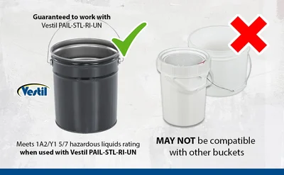 Vestil LID-STL-S-UN Steel Unrated Spout Top Lid - product feature image