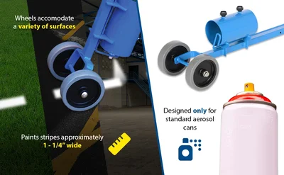 Vestil LINE-SA-W Steel Handheld Wand Line Mark Applicator with Wheels - product feature image