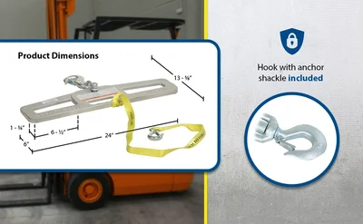 Vestil LM-HP4-S Steel Fork Truck Hook Plate Swivel - product feature image