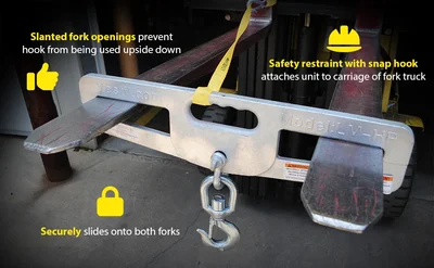Vestil LM-HP6-S Steel Fork Truck Hook Plate Swivel - product feature image