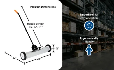Vestil MFSR-24 Aluminum Magnetic Sweeper Handle Release - product feature image