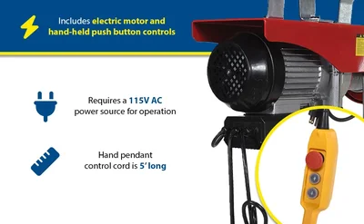 Vestil MINI-10 Steel Mini Cable Hoist Option - product feature image