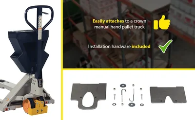 Vestil P-CADDY-BK-CWN Black Recycled Plastic Crown Pallet Jack Caddy - product feature image