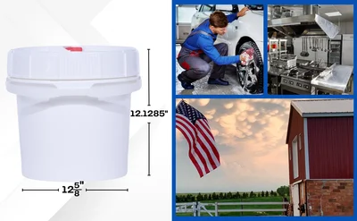 Vestil PAIL-SCR-35-W High Density Polyethylene Screw Top Pail and Lid 3-1/2 Gallon - product feature image