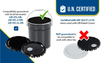 Vestil PAIL-STL-RI-UN Steel UN Rated Pail 5 Gallon - product feature image