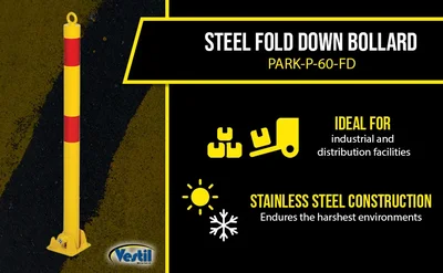 Vestil PARK-P-60-FD Steel Fold Down Bollard - product feature image
