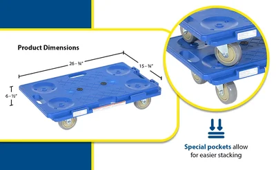 Vestil PCS-1626 Interlocking Plastic Dolly - product feature image