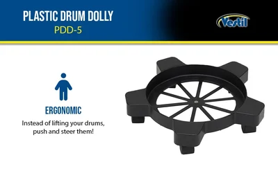Vestil PDD-5 Plastic Drum Dolly 5-7 Gallon Buckets - product feature image