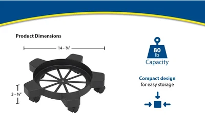 Vestil PDD-5 Plastic Drum Dolly 5-7 Gallon Buckets - product feature image