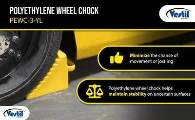 Vestil PEWC-3-YL Polyethylene Wheel Chock - product feature image