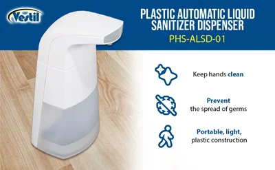 Vestil PHS-ALSD-01 Plastic Automatic Liquid Sanitizer Dispenser - product feature image