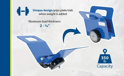 Vestil PLDL-LD-2-4PP Steel Light Duty Door and Panel Dolly With Poly-On-Poly Casters - product feature image