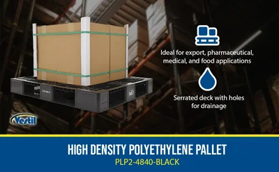 Vestil PLP2-4840-BLACK Plastic Pallets and Skids - product feature image